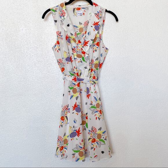 Urban Outfitters Cooperative Floral Pineapple Tie Waist Dress Size XS - Picture 5 of 11